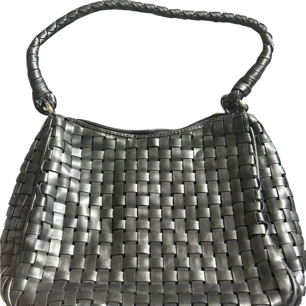 Nine West Black Textured Shoulder Bag - Picture 1 of 3